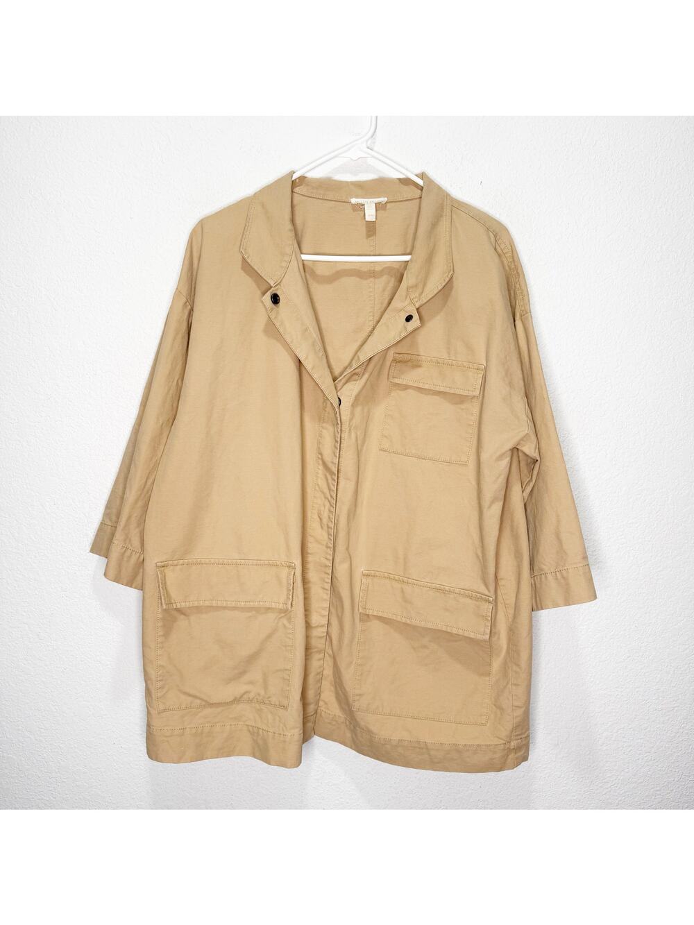 Eileen Fisher Organic Cotton Hemp Utility Canvas Jacket